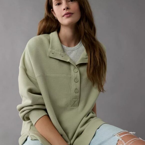 AE Big Hug Henley Sweatshirt - Picture 1 of 5